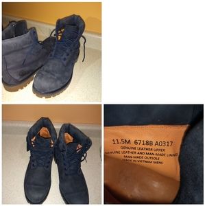 Navy blue timberland boots sz 11.5